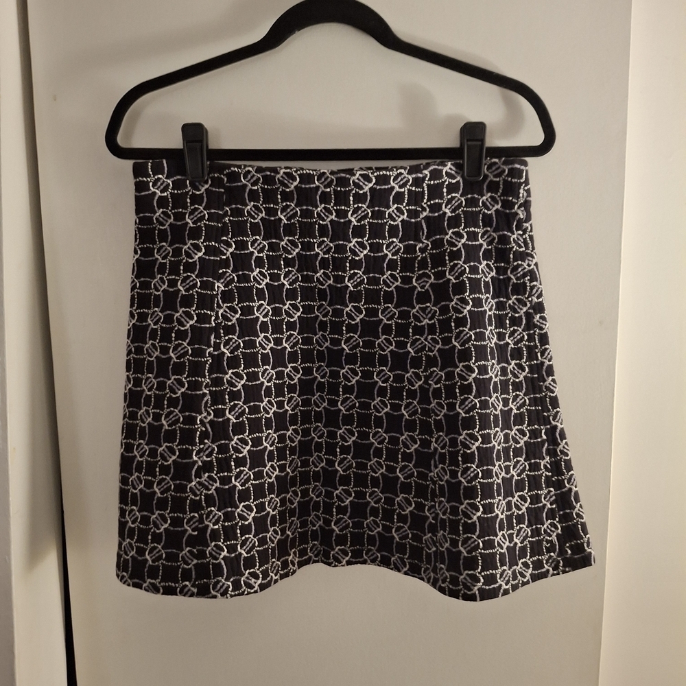 LOFT Black and White Patterned Women's Skirt